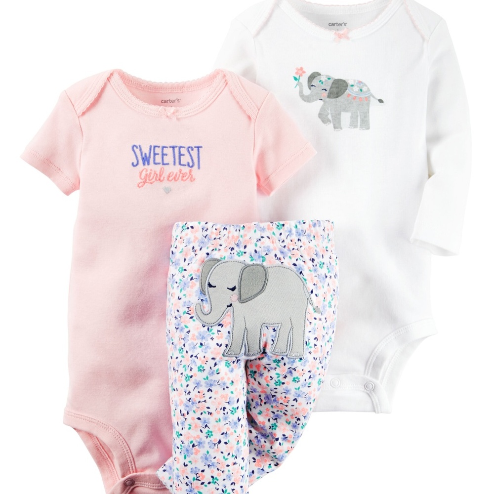 Carter’s‎ Baby Girl’s Bodysuit Pants Set Elephant